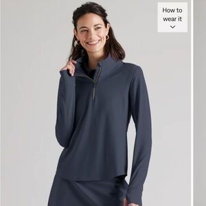 NWT RHONE Course to Court 1/4 Zip Pullover Navy Medium